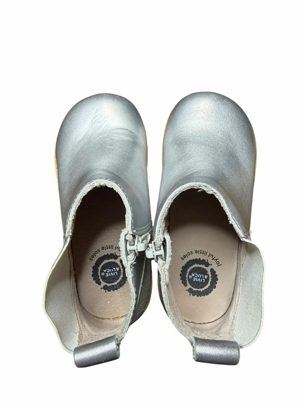 Livie & Luca Girls Metallic Silver Wink Boots | Size 13